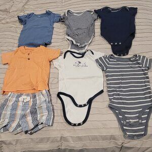 9 Month Baby Boy Bundle Short Sleeve Onesies Shorts
